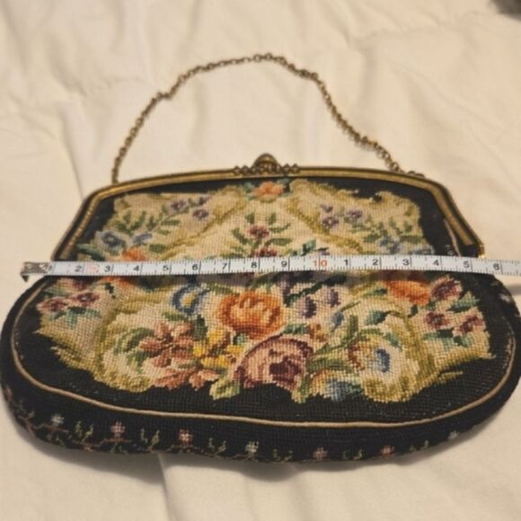 1930's Floral Tapestry Clutch with Chain Strap - Picture 2 of 6